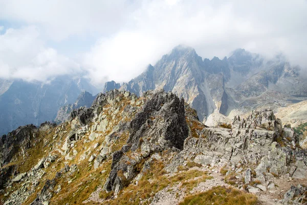 View from Lomnicke sedlo mountain peak — Stock Photo, Image