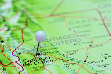 Santiago del Estero pinned on a map of Argentina