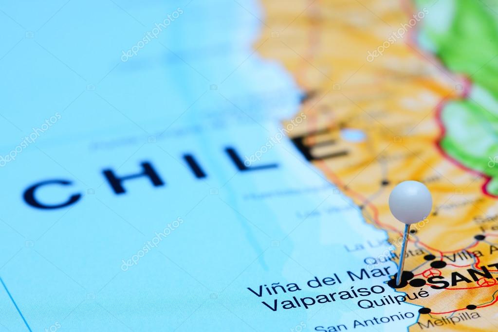 バルパライソは チリの地図にピン留め ストック写真 C Dk Photos 5584