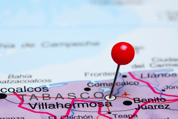Villahermosa bir harita Meksika üzerinde sabitlenmiş