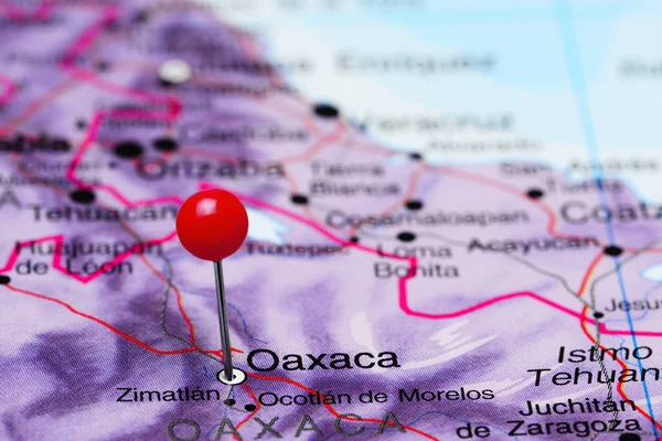 Oaxaca Meksika bir harita üzerinde sabitlenmiş