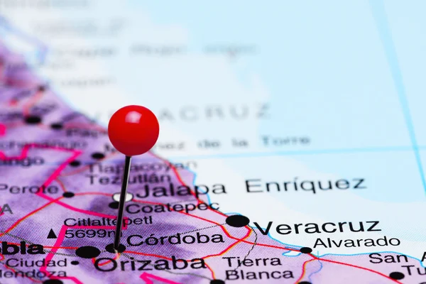 Córdoba en un mapa de México — Foto de Stock