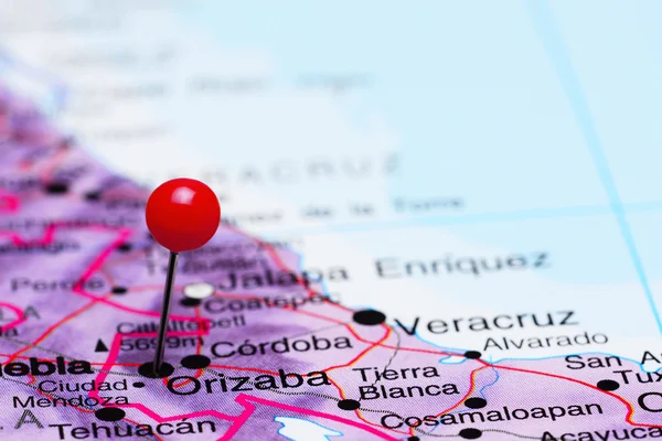 Orizaba Mexico bir harita üzerinde sabitlenmiş