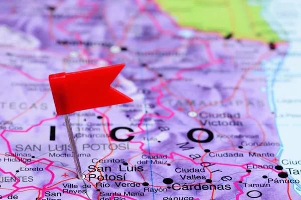 San Luis Potosi Mexico bir harita üzerinde sabitlenmiş