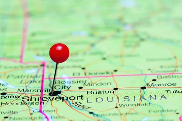 Shreveport pinned on a map of USA — Stock Photo, Image