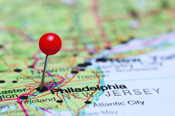 ABD bir harita üzerinde pinned Philadelphia
