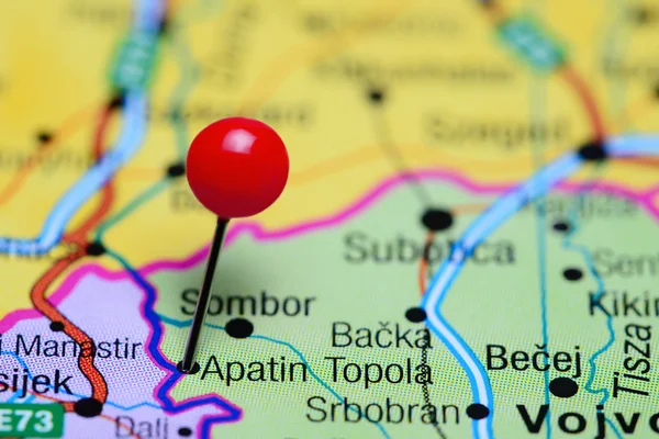 Apatin pinned on a map of Serbia