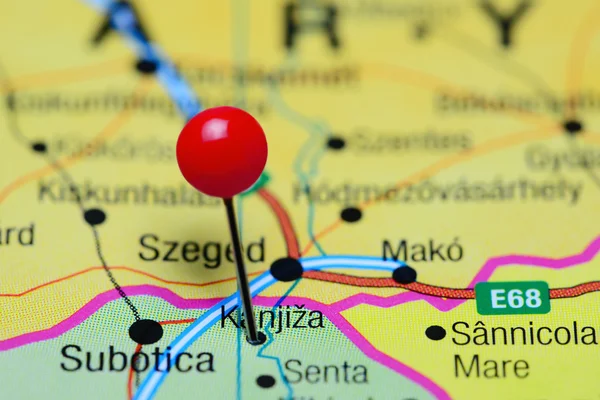 Kanjiza pinned on a map of Serbia
