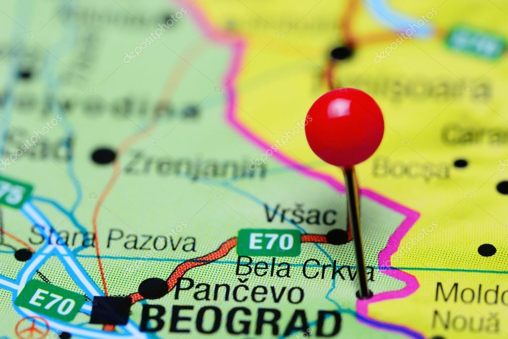 beograd bela crkva mapa Bela Crkva fixado no mapa da Sérvia — Stock Photo © dk_photos  beograd bela crkva mapa