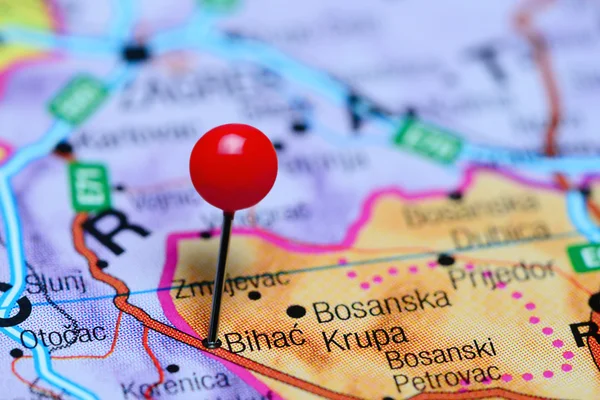 Bihać Bosna Hersek harita üzerinde sabitlenmiş