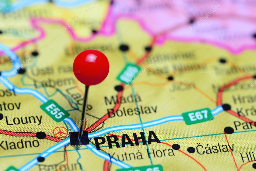 Cubrió a Praga en el mapa de República Checa — Foto de ...