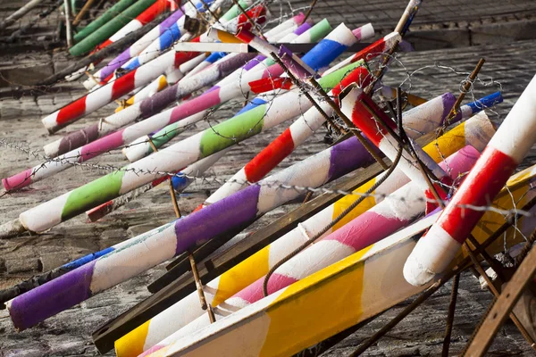 Devrim 2014 sırasında Kiev dikenli tel ile renkli barikatlar