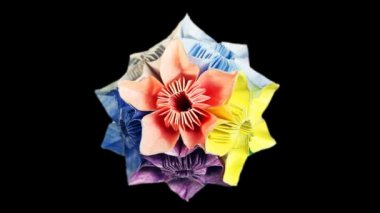 Kusudama siyah arka plan