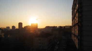 Şehir günbatımında Timelapse