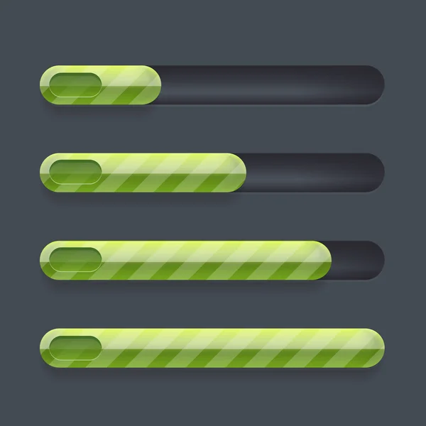 ProgressbarSetCollectionVectorGreen — Stock Vector