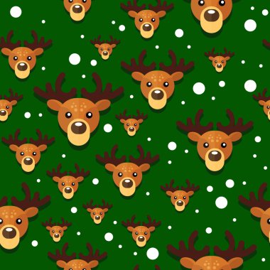 Deerxmaspatternbackgroundvectorgreen