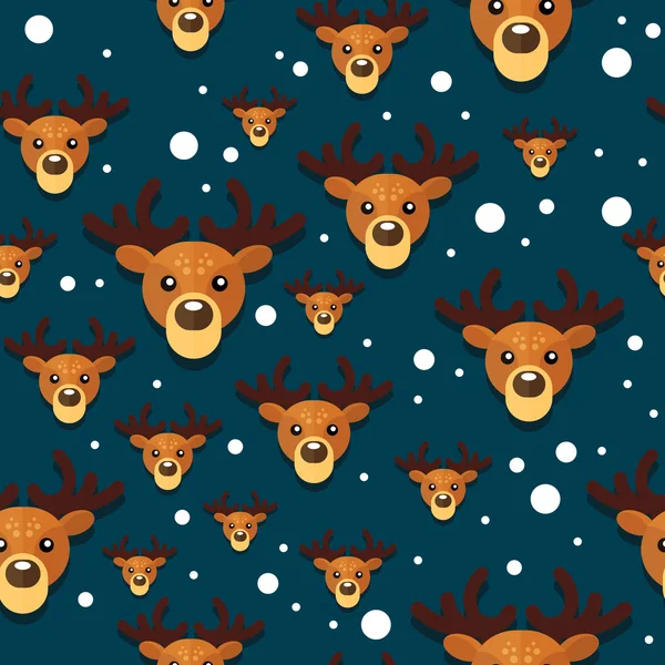 Deerxmaspatternbackgroundvectorblack — Stock Vector