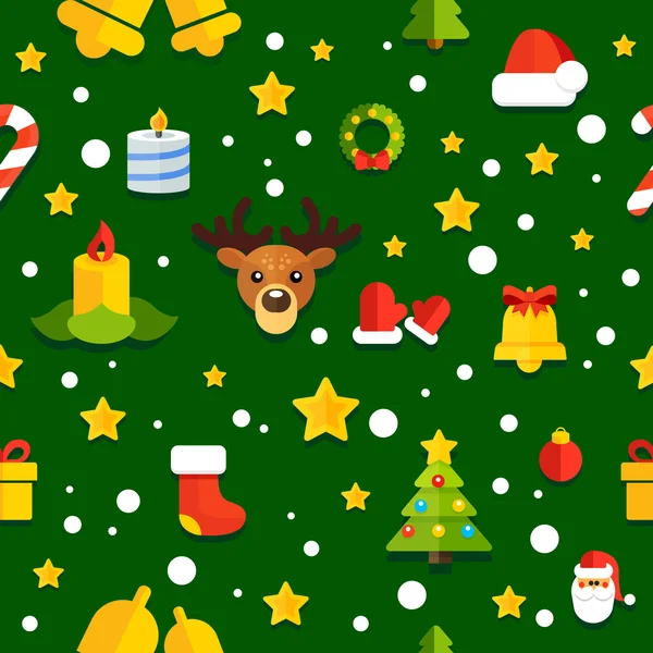 Nychristmaspatternbackgroundgreen — Stock vektor