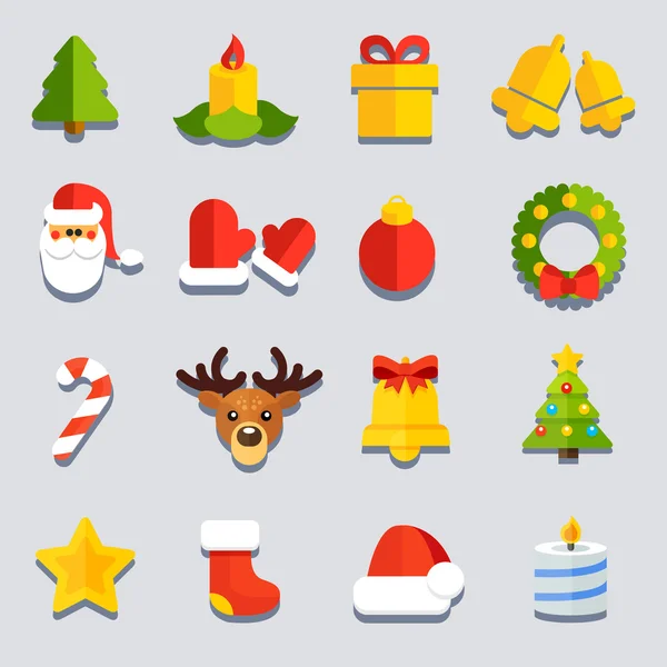 Newyearflaticons — Wektor stockowy