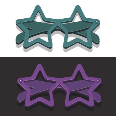 Stareyeglassesvectorwhiteandblackbackground