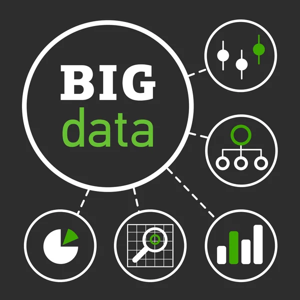 Bigdataillustrationblackbg01 — Stockvector