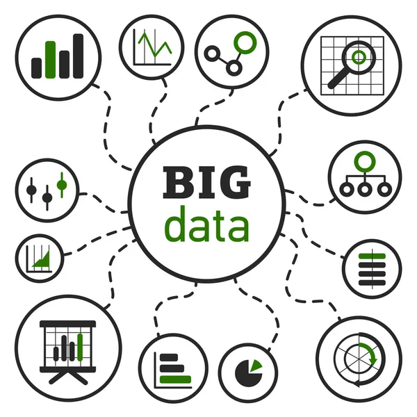 Bigdatavectorillustrationgreen — Vector de stock