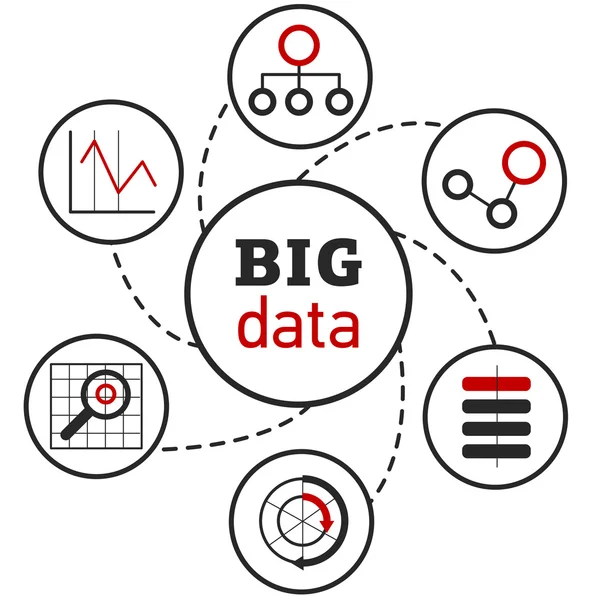 Bigdatavectorillustrationred — Vector de stock