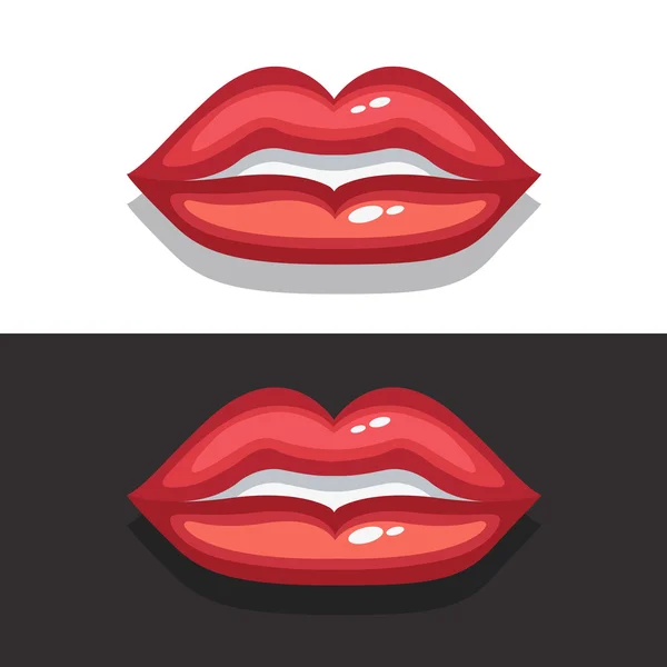 Vectorsexylipswhiteblackbackground — Archivo Imágenes Vectoriales