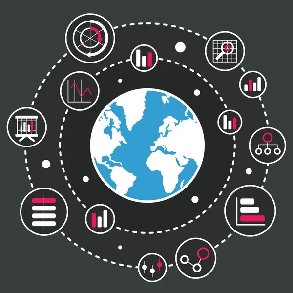 Vektorillustrationbigdataearth01 — Stockvektor