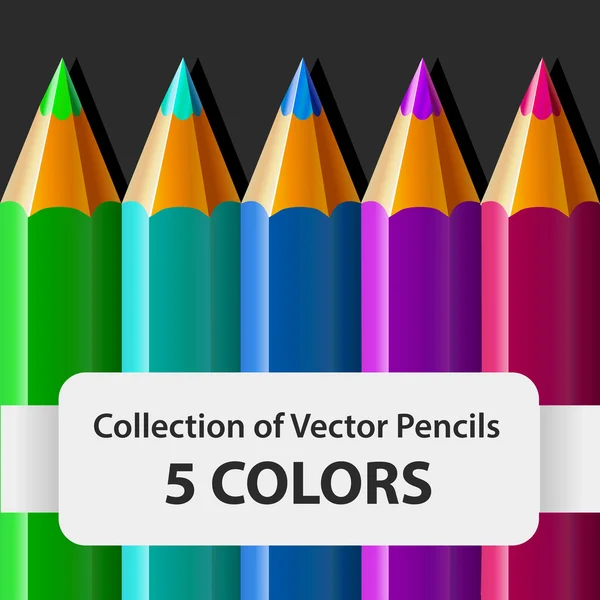 Collectionvectorpencil — Stock vektor