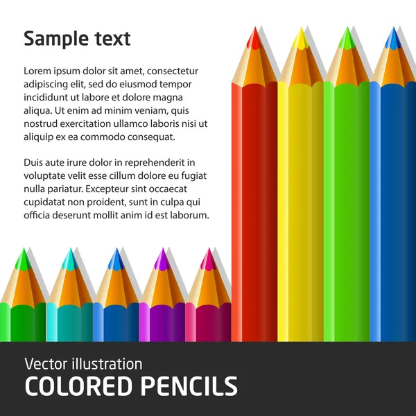 Coloredpencilsillustrationwhitebg — Stock vektor