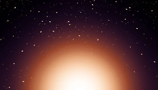 黒の背景に太陽光と輝く粒子 — ストック写真