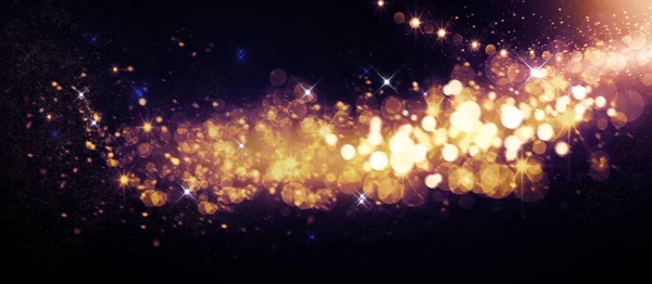 Golden Glittering Stars Holiday Glowing Backdrop Defocused Background Blinking Stars — Stock Photo, Image