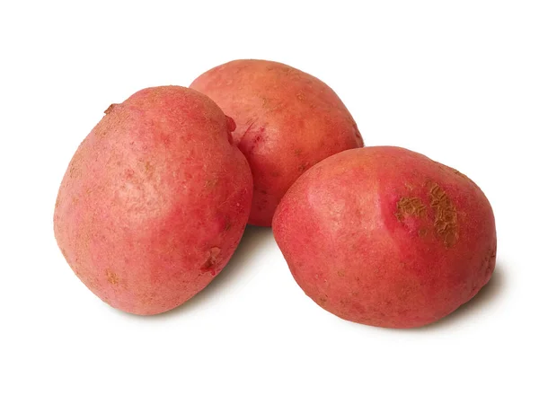 Κόκκινες Πατάτες Απομονωμένες Λευκό Φόντο — Φωτογραφία Αρχείου