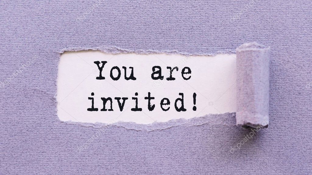 You are invited lettering on a white background