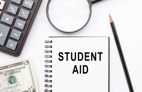 Text Sign Showing Student Aid Conceptual Photo Financial Assistance Designed — Stock Photo, Image