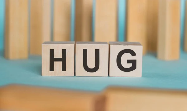 Hug Ahşap Bloklardan Kelime — Stok fotoğraf