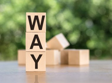 Word Way tahta bloklarla yazılmış. İş ve yaşam tarzı kavramı