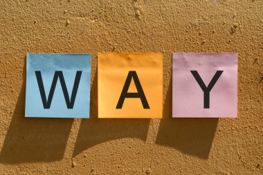 Not çubuklarıyla yazılmış Word Way. İş ve yaşam tarzı kavramı