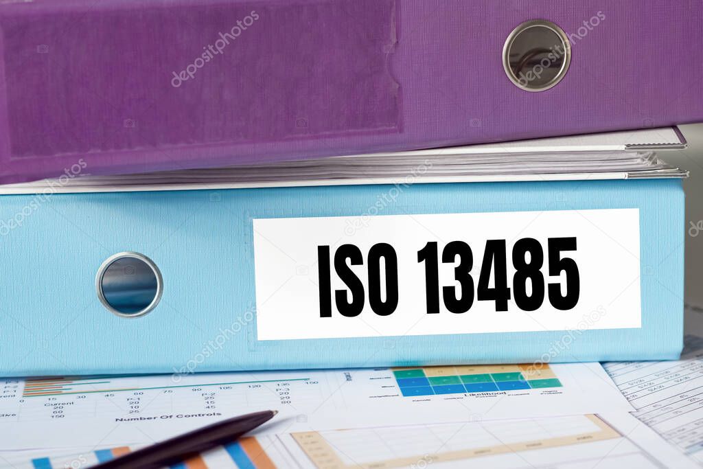 ISO 13485 Medical devices international standard text on office folder