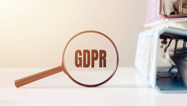 Business Search Loupe Magnifier Gdpr Data Protection Regulation — Stock Photo, Image