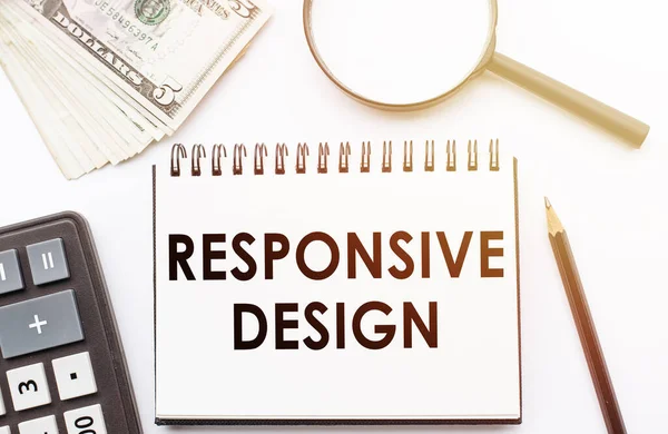 Responsive Design Text Written Notebook Office Background — Photo