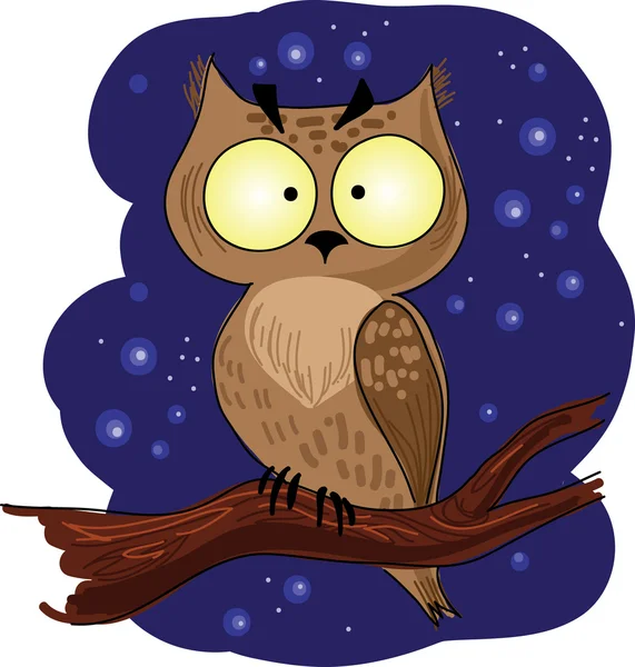 The surprised owl Stock Illustration