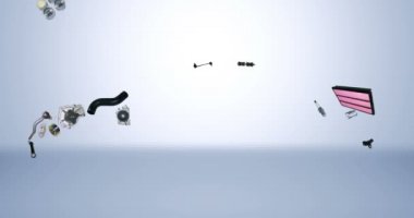 Binek araç boyalı ve çeşitli bölümler inşa