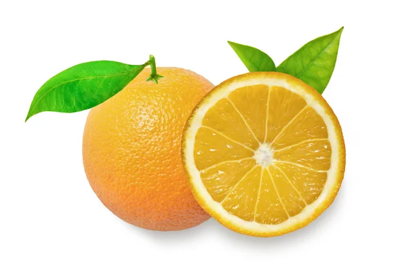 Frutto arancione isolato su sfondo bianco percorso di ritaglio — Foto Stock