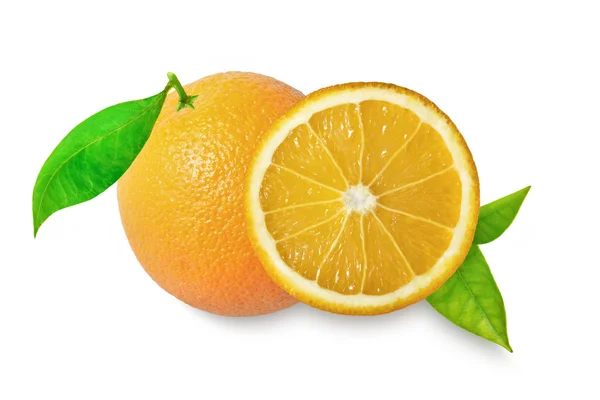 Frutto arancione isolato su sfondo bianco percorso di ritaglio — Foto Stock