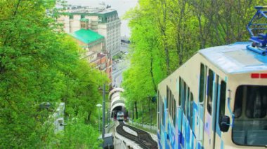 Kiev, Ukrayna - 18 Nisan 2016: zaman füniküler tur.