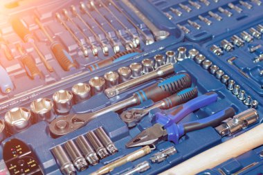 Avadanlıklarını ve dükkanda toolkit