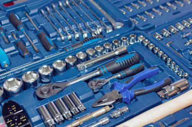 Avadanlıklarını ve dükkanda toolkit