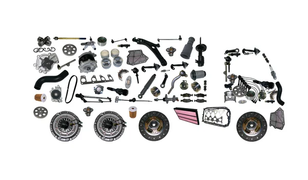 Images truck assembled from new spare parts — Stock Photo, Image